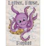Bath Octopus Counted Cross Stitch Kit (image for) Bath Octopus Counted Cross Stitch Kit